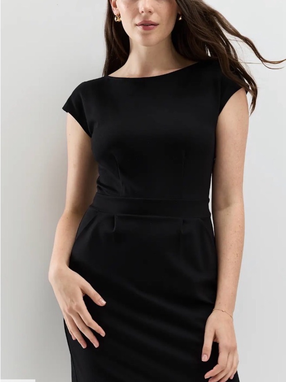 Quince Black Midi Sheath Dress